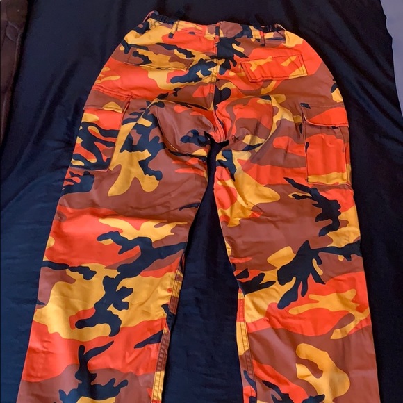 Orange Camo Jogger Pants - Picture 2 of 3